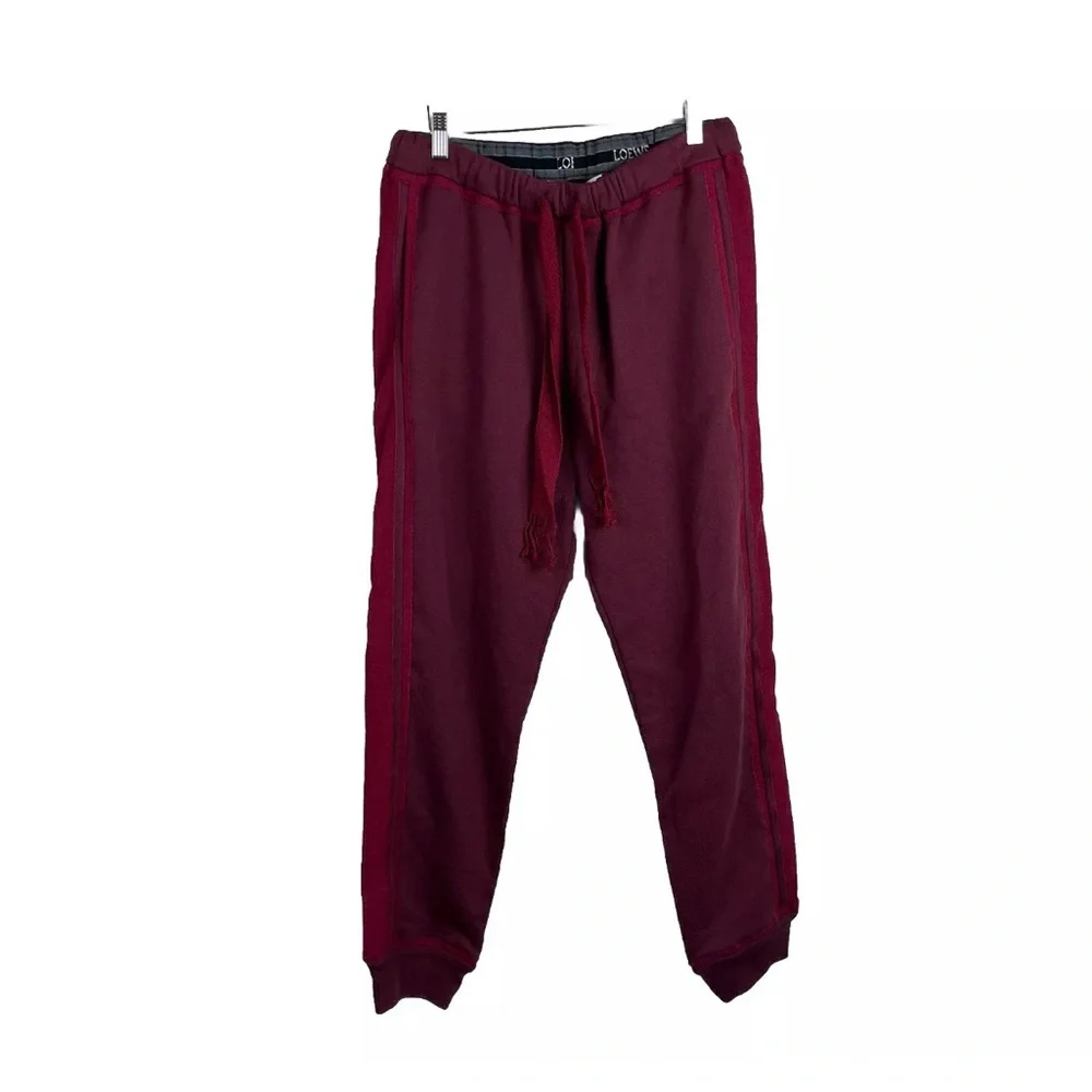 NEW NWT LOEWE Bi-Color Joggers In Burgundy Sweatpants